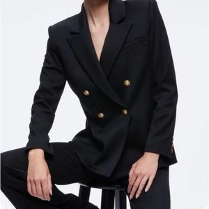 Alice + Olivia Anthony Double Breasted Blazer in black size 0